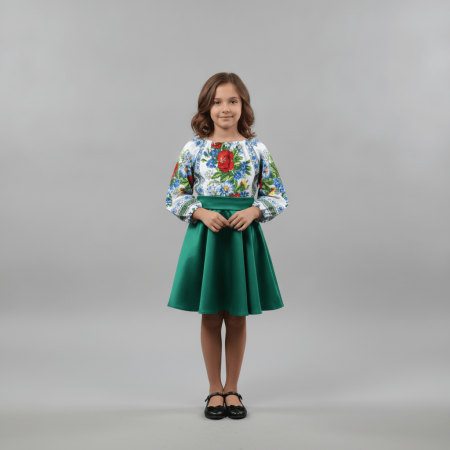Rochii - Rochita traditionala stilizata cu Maci 12