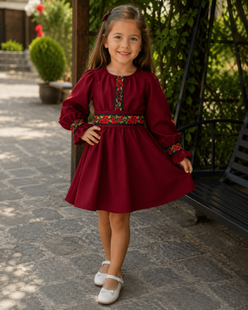 Rochii - Rochita Traditionala stilizata cu motive florale Trandafira 3