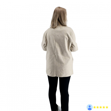 Sacou Traditional Crem cu broderie neagra - Unisex [6]