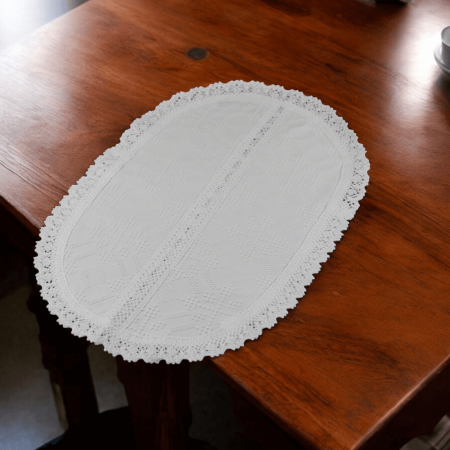 Декорация за маса - Servetel alb oval