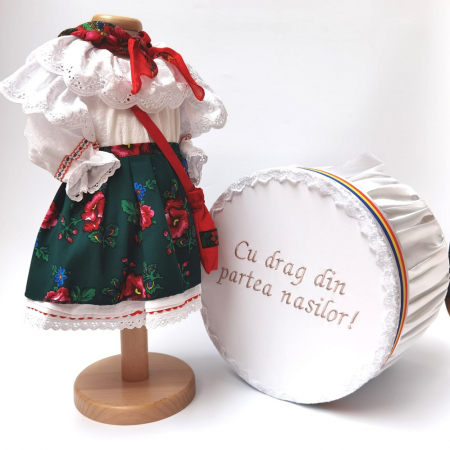 Set botez - Set Botez Traditional - Adeline 3 - 2 piese / costumas si cufar brodat