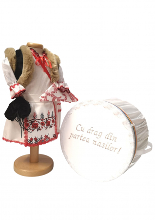 Set botez - Set Botez Traditional – Miriam – 2 piese / costumas si cufar brodat