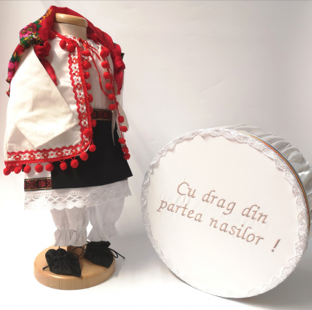 Set botez - Set Botez Traditional – Delia – 2 piese / costumas si cufar brodat