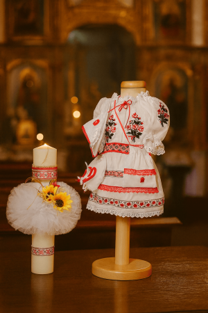 Set botez - Set Botez Traditional - Marina 2 piese / Botez Traditional: lumanare, costumas