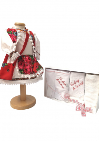Set botez - Set Botez Traditional – Manuela – 2 piese / costumas si trusou brodat