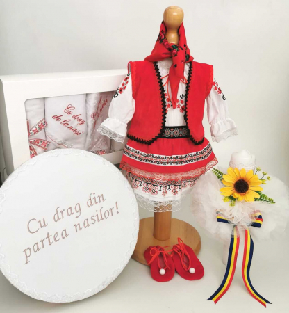 Set botez - Комплект Бащино Благословение 7 - 4 части / костюм, свещ, комплект и сандък