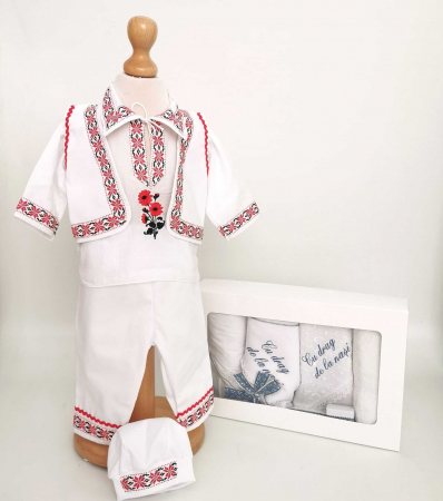 Set botez - Set Botez Traditional Raul 24 – 2 piese / costumas traditional si trusou Botez Traditional