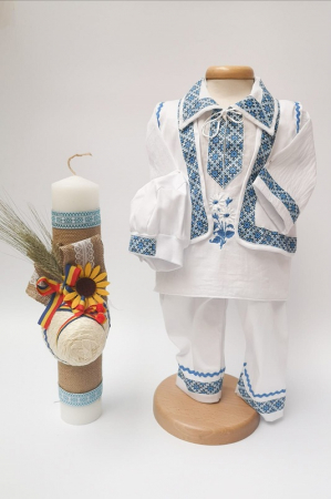 Set botez - Set Botez Traditional Raul / Botez Traditional : costumas si lumanare