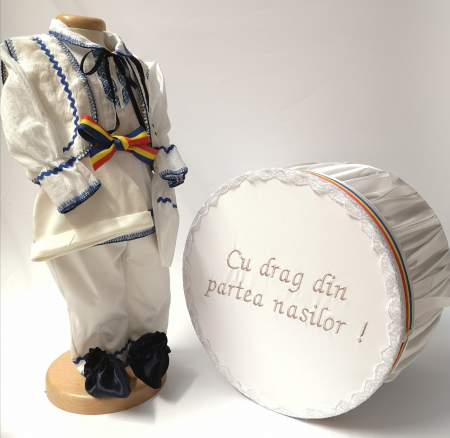 Set botez - Set Costum National Victoras 7 si Cutie Botez Traditional