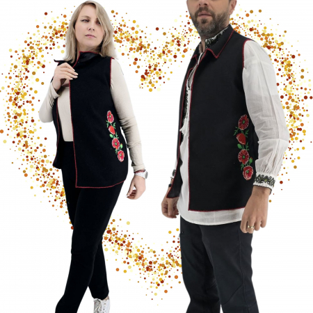 Set Traditional - Set Cuplu 633 / Set 2 veste cu broderie