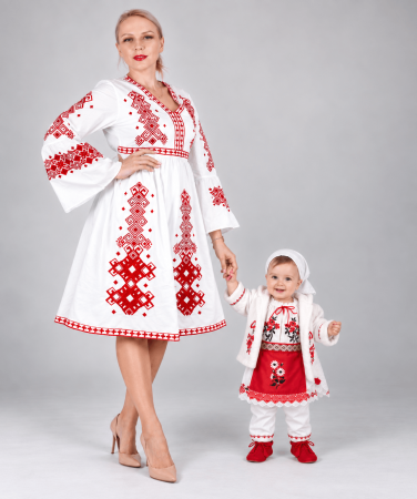 Set Rochii Mama - Fiica - Set Mama si Fiica 75 / Rochie traditionala si costumas traditional