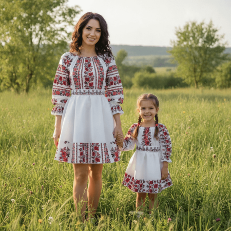 Set Rochii Mama - Fiica - Set rochii stilizate traditional Mama si Fiica 74