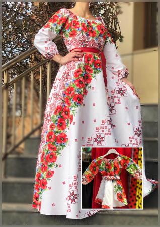 Комплект рокли за майка и дъщеря - Set rochii stilizate traditional cu motive florale