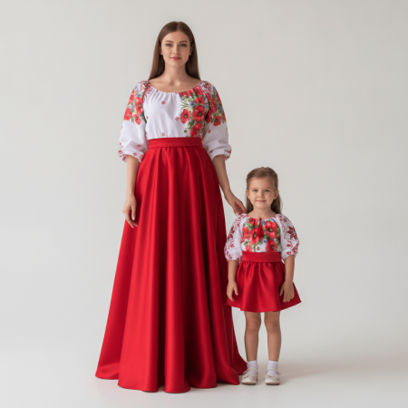 Set Rochii Mama - Fiica - Set rochii stilizate traditional -Mama si Fiica - model 2