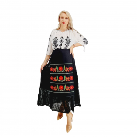 Costume populare - Set traditional format din ie , fusta si fote