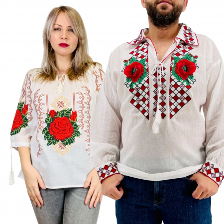 Set cuplu - Set Traditional Cuplu 280 / Camasi traditionale cu broderie