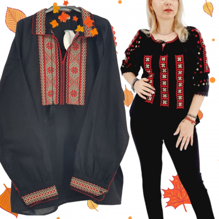 Set cuplu - Set Traditional Cuplu 581 / Camasi traditionale cu broderie