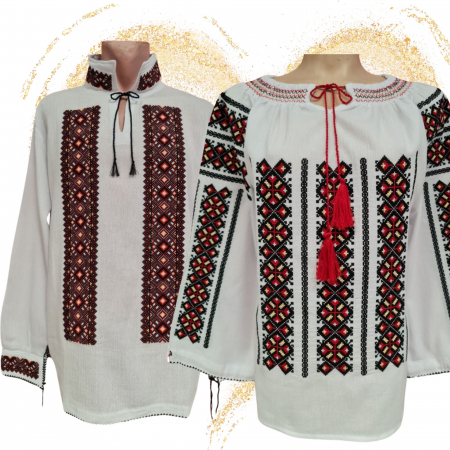 Set cuplu - Set Traditional Cuplu 585 / Camasi traditionale cu broderie