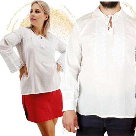 Set Traditional - Set Traditional Cuplu 596 / Camasi traditionale cu broderie