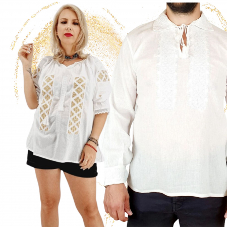 Set Traditional - Set Traditional Cuplu 597 / Camasi traditionale cu broderie