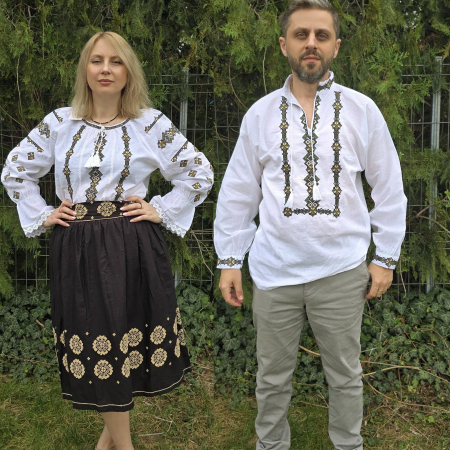 Set Traditional - Set Traditional Cuplu 638 / Camasi traditionale cu broderie