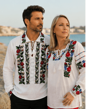 Set Traditional - Set Traditional Cuplu 652/ Camasi traditionale cu broderie