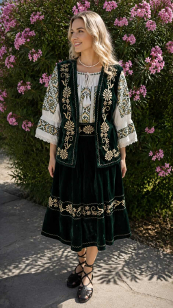 Costume populare - Set traditional format din fusta si vesta 58