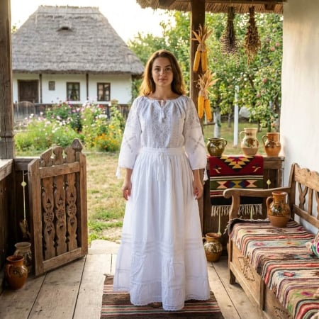 Costume populare - Set traditional format din ie , fusta 110