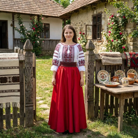 Set traditional format din ie, fusta si brau 121 [1]