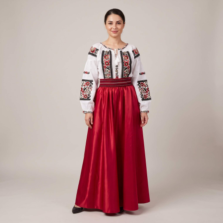 Costume populare - Set traditional format din ie, fusta si brau 124