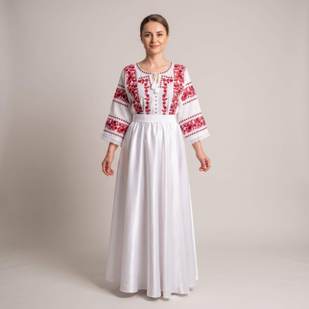 Costume populare - Set traditional format din ie, fusta si brau 129