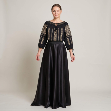 Costume populare - Set traditional format din ie, fusta si brau 130
