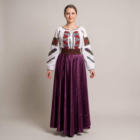 Costume populare - Set traditional format din ie, fusta si brau 141