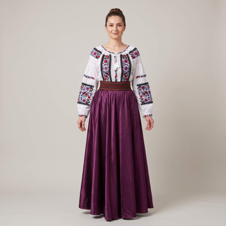 Costume populare - Set traditional format din ie, fusta si brau 142