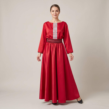 Costume populare - Set traditional format din ie, fusta si brau 143