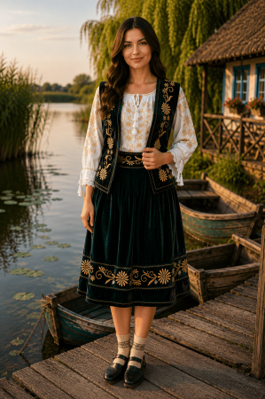 Costume populare - Set traditional format din ie , fusta si vesta 52
