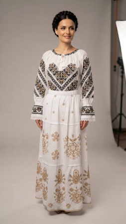 Costume populare - Set traditional format din ie si fusta 113