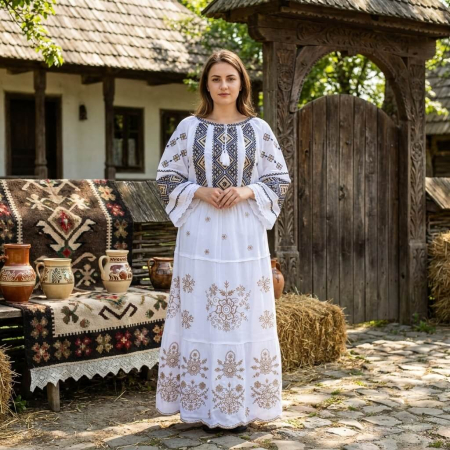 Costume populare - Set traditional format din ie si fusta 117