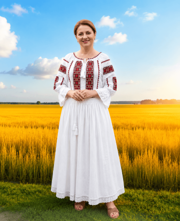 Жени - Елегантен комплект: Блуза и пола 45