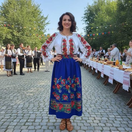 Costume populare - Set traditional format din ie si fusta 72
