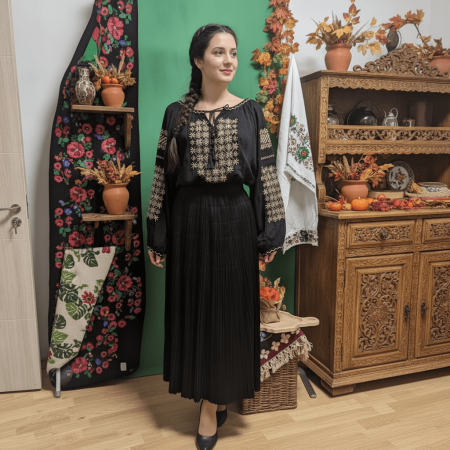 Pachete Traditionale - Set traditional format din ie traditionala, fusta plisata 256
