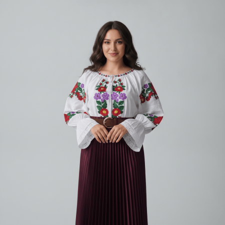 Set traditional format din ie traditionala, fusta plisata si curea 173 [1]