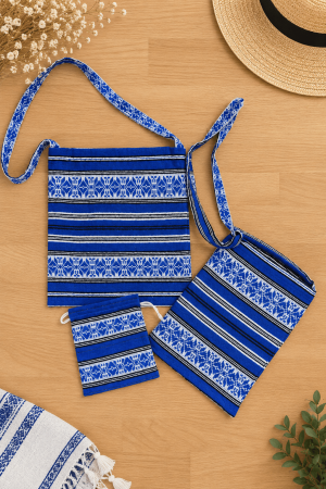 Accesorii - Traista Populara Tesuta - Albastru