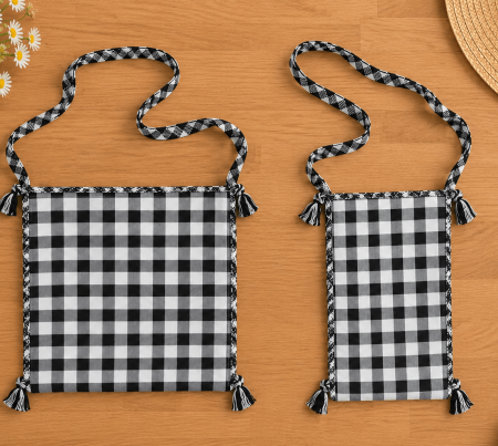 Genti traditionale - Traista Populara  Tesuta - Negru si Alb