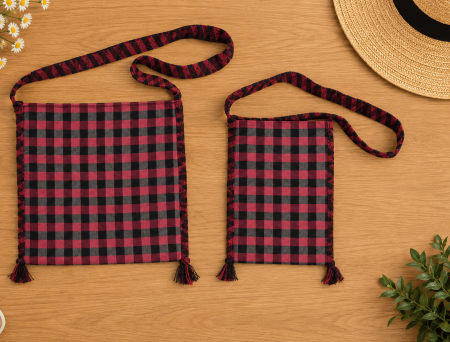 Accesorii - Traista Populara  Tesuta - Rosu si Negru