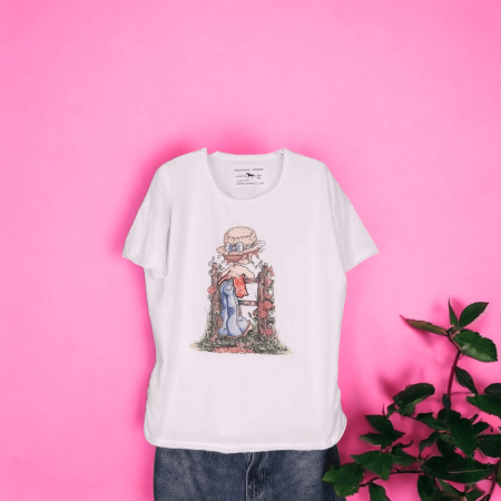 Tricouri - Tricou Dama cu Fetite Alb 11