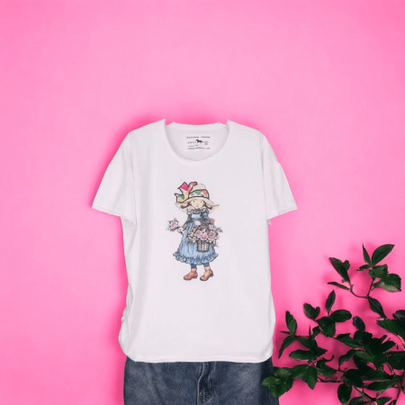 Tricouri - Tricou Dama cu Fetite Alb 12