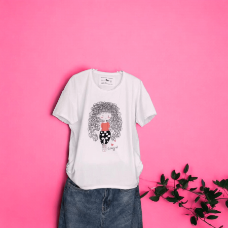 Tricouri - Tricou Dama cu Fetite Alb 16