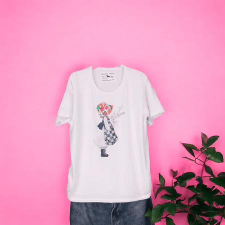 Tricouri - Tricou Dama cu Fetite Alb 4