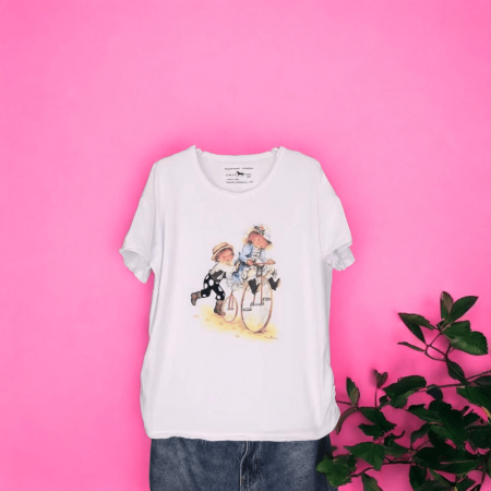 Tricouri - Tricou Dama cu Fetite Alb 5